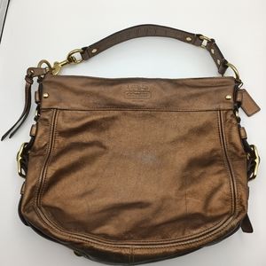 Coach Copper Metallic Zoe Hobo Bag